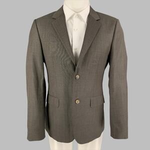 CALVIN KLEIN COLLECTION Size 36 Grey Wool Notch Lapel Sport Coat